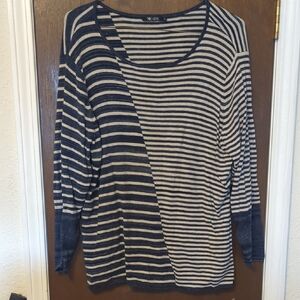 NIC+ZOE Asymmetrical Striped Long Sleeve Top
